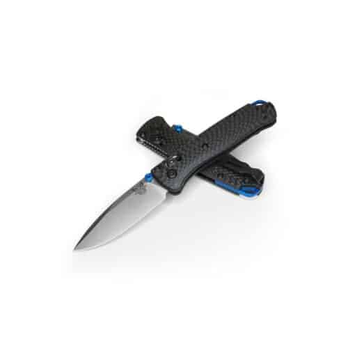 Benchmade Mini Bugout Folding Knife, CPM-S90V Satin Plain Blade, MilledCarbon Fiber Handle (533-3)