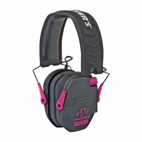 Walker's Razor Slim Electronic Ear Muff, Black/Pink (GWP-RSEM-PNK)