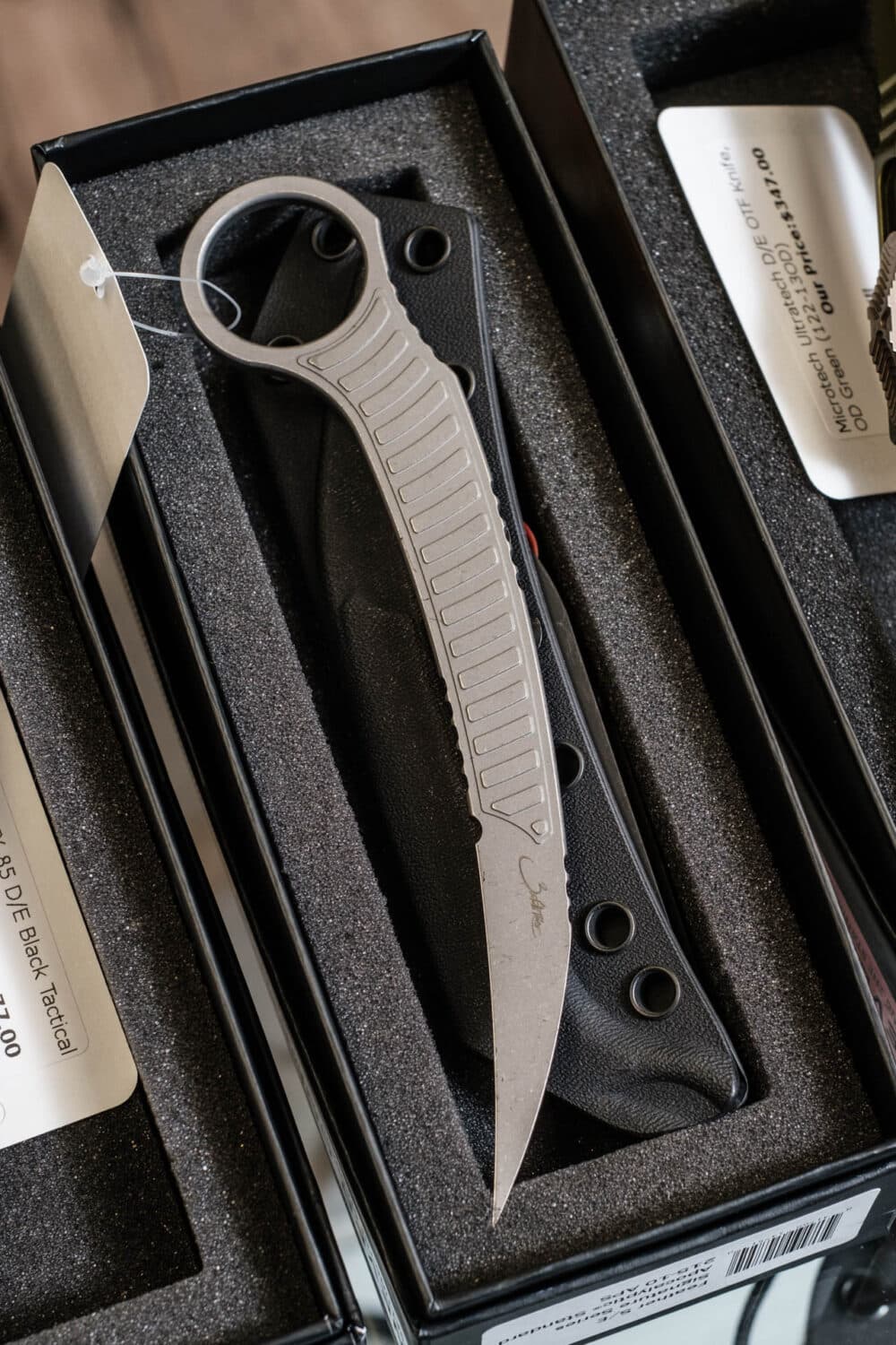 Microtech, Bastinelli Creations Feather, Fixed Blade Knife, Kydex IWB Sheath (21510APS) City