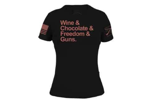 Grunt Style, Wine, Chocolate, Freedom, Guns T-shirt, Black(GS4916)