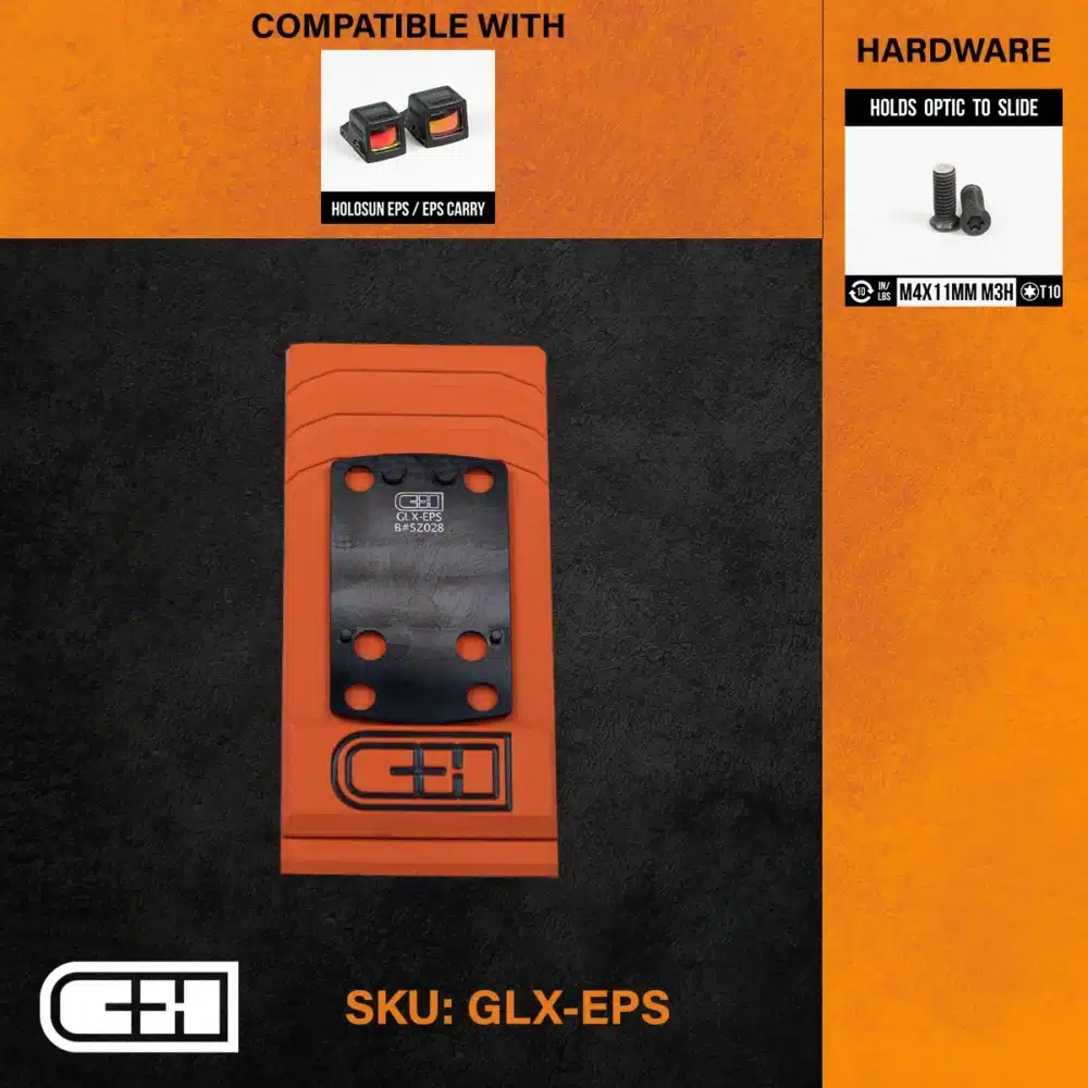 C&H Precision V4 MIL/LEO Adapter Holosun EPS/EPS CARRY Fits GLOCK 43X / 48 MOS (GLX-EPS)