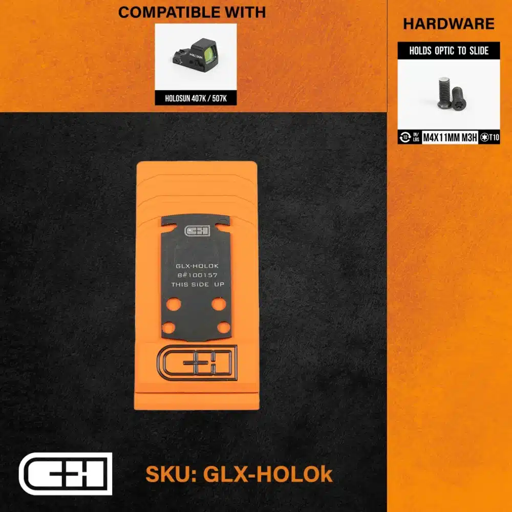C&H Precision V4 MIL/LEO Adapter Holosun EPS/EPS CARRY Fits GLOCK 43X / 48 MOS (GLX-HOLOK)