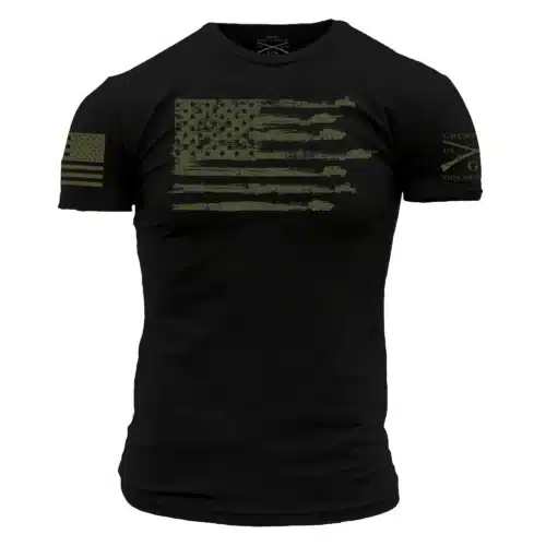 Grunt Style, By Land Flag T-Shirt, Black/Military Green(GS4876)