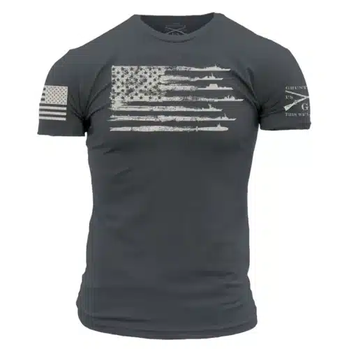 Grunt Style, By Sea Flag T-Shirt, Grey (GS5382)