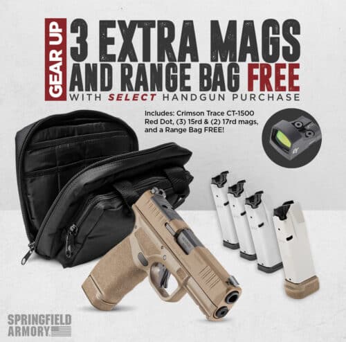 Springfield Armory Hellcat Pro OSP 9mm Pistol, Gear Up Package with Crimson Trace Optic, FDE (HCP9379FOSPCT)