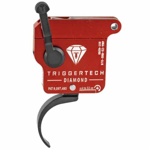 TriggerTech, Trigger, 0.3-2.0LB Pull Weight, Fits Remington 700, Diamond Pro Clean Trigger, (Curved), Right Hand, Adjustable, Black Finish, Includes Installation Tools, Instruction Book, & TriggerTech Patch (R70-SRB-02-TNP)