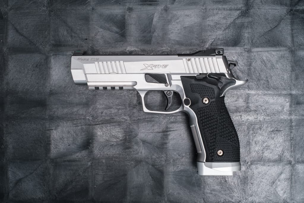 Sig Sauer P226 XFIVE Custom 9mm Pistol, Stainless Steel Frame, Hogue ...