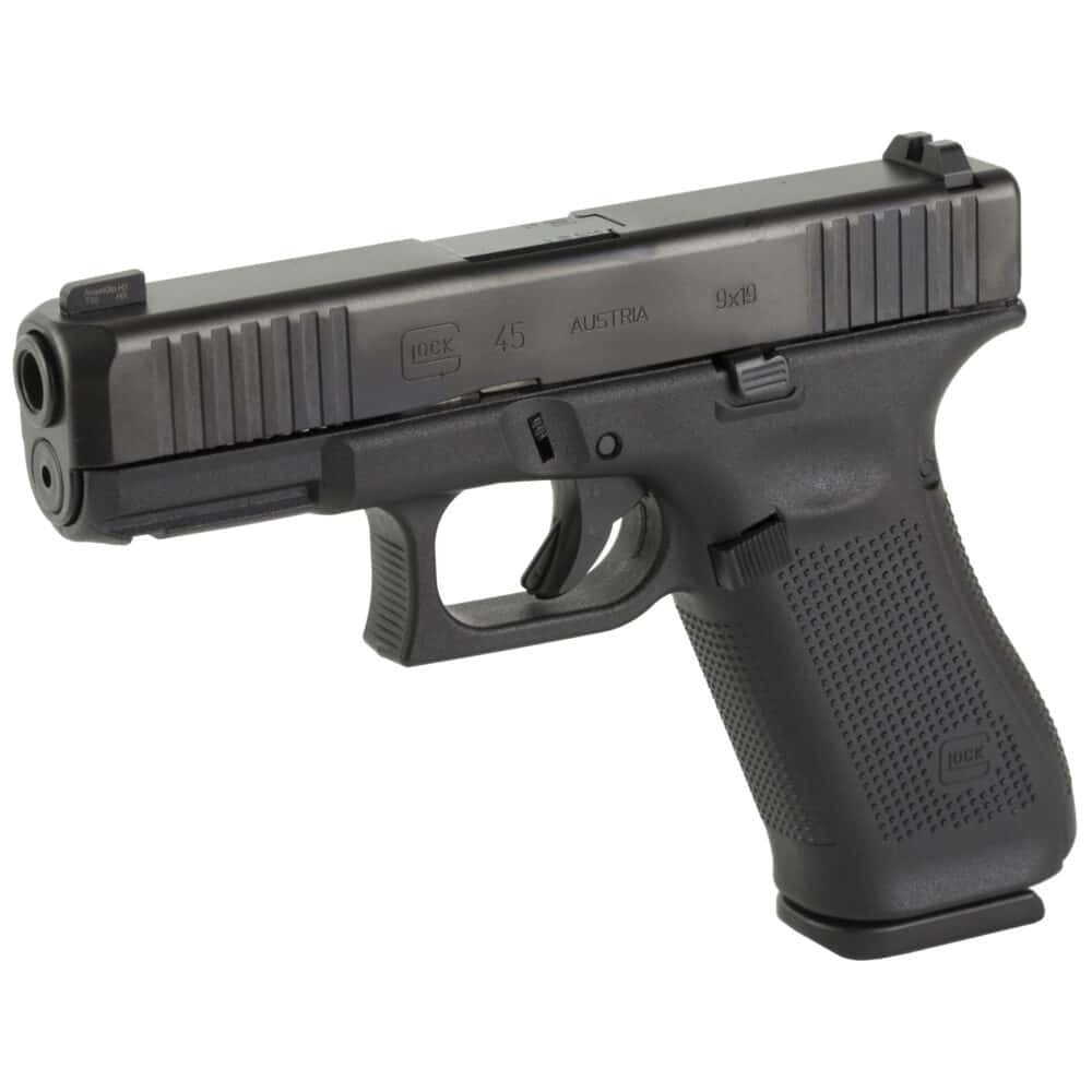Glock 45 Gen5, Striker Fired, Compact 9MM, Night Sights, Matte Black Finish (PA455S303UC)