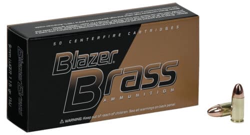 Blazer Brass 9mm Ammuntion, 115gr., FMJ, 100rds. (51991BB)