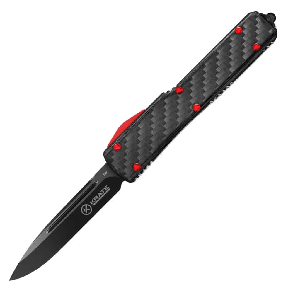 Krate Tactical, Carbon Fiber, Single Edge Blade, OTF, Black (KRT-OTF-CF-X)