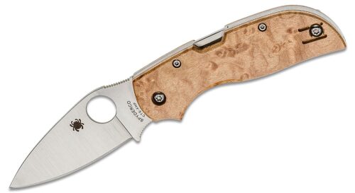 Spyderco Chaparral Folding Knife 2.79" CTS-XHP Satin Plain Blade, Birdseye Maple Wood Handles (C152WDP)