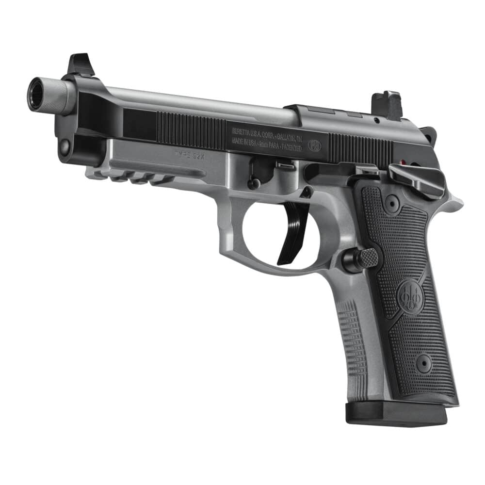Beretta 92XI SAO Tactical, Semi-Auto, Full Size 9mm Pistol, Black Slide and Controls, Silver Frame and Barrel (J92XFMSA15TB)