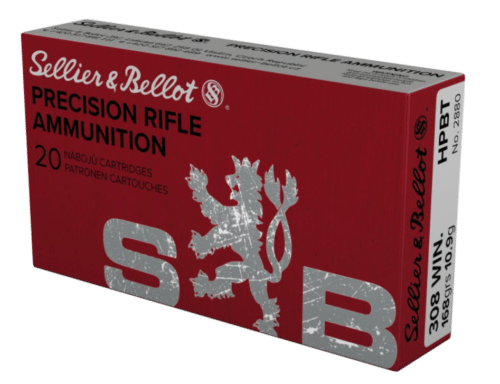 Sellier & Bellot, 308 Win, 168 Gr, Hollow Point Boat Tail, 20 Rnd Box (HPBT)