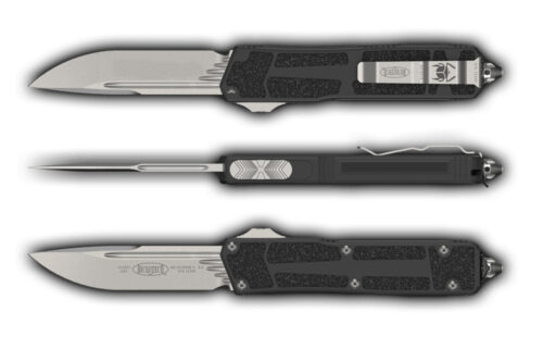 Microtech Scarab II, OTF Auto Knife, Gen III S/E Apocalyptic Blade, Black Handle, Proof Run (1278-10APPR)