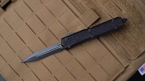 Microtech Makora OTF Auto Knife, D/E Signature Series, Tactical STD, Nickel Boron Internals, Black (206-1TS)