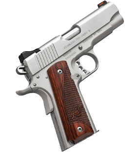 Kimber Stainless Pro Carry II 45ACP, Satin Silver with Rosewood Grips (3200324)