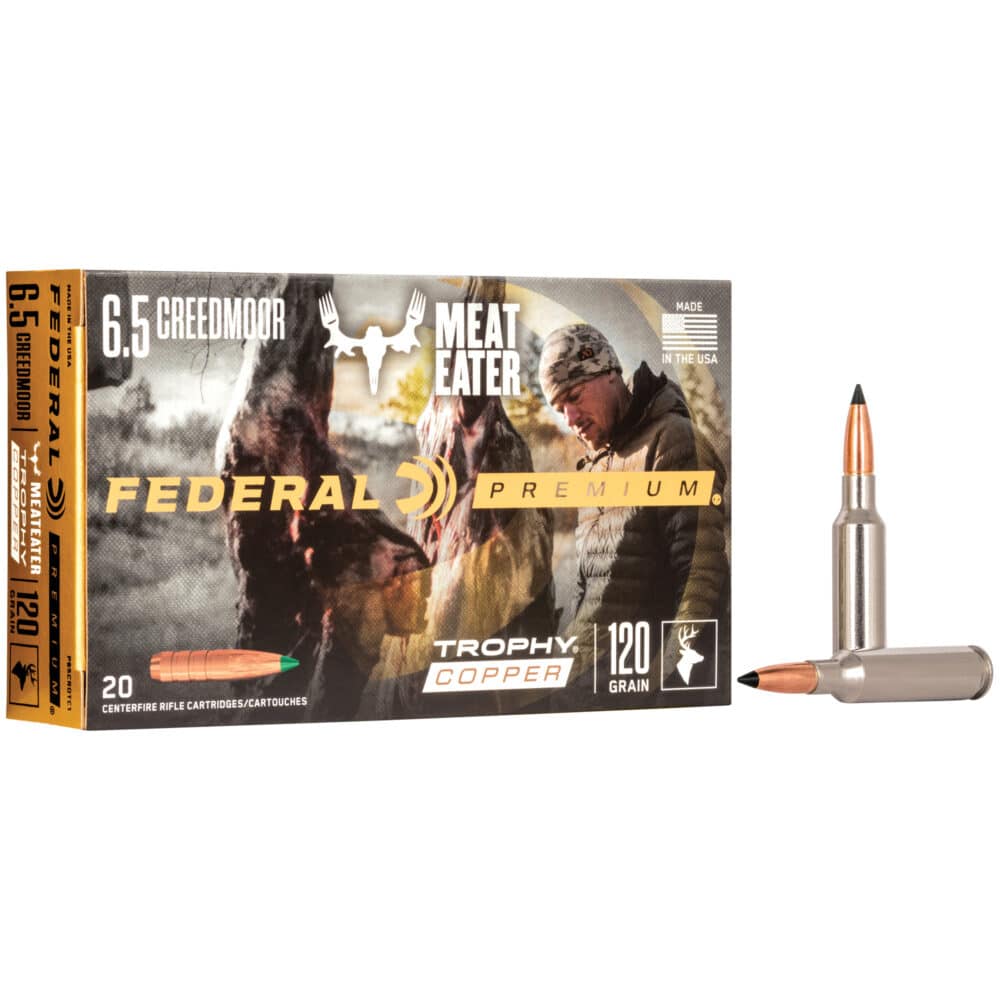 Federal, Premium, 6.5 CREEDMOOR, 120 Grain, Trophy Copper, Lead Free, 20 Round Box (FEP65CRDTC1)