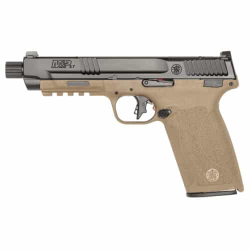 Smith & Wesson, M&P, Internal Hammer Fired, Full Size, 5.7X28MM, 5" Threaded Barrel, Optics Ready, No Manual Thumb Safety, FDE (14078)