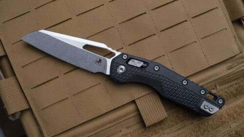 Microtech MSI Folding Knife, S/E Apocalyptic Blade, Tri-Grip Polymer, Black Handles (210T-10APPMBK)