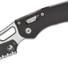 Microtech, Stitch, RAM-LOK, Folding Spear Point, Partial Serrated, Black (169RL-2FL)