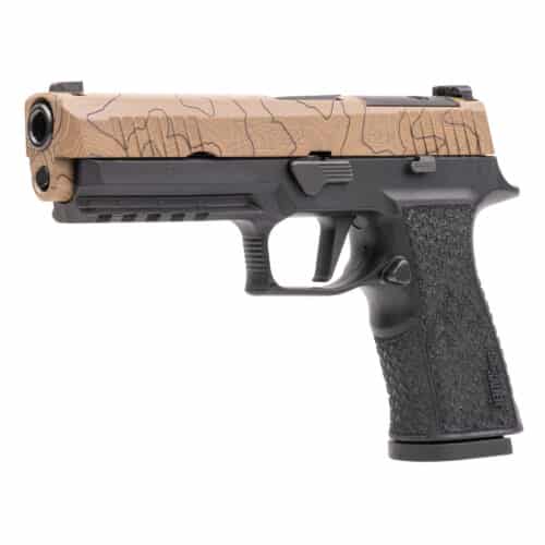 Sig Sauer, P320, XTEN Endure, Full Size, 10MM, Flat Dark Earth Slide with Topographic Laser Etched Pattern (320X5-10-CXR3-CW-R2)