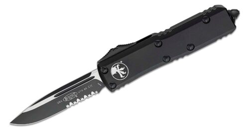 Microtech, UTX-85, S/E 204P, Tactical, Partial Serration Blade, Black (231-2T)