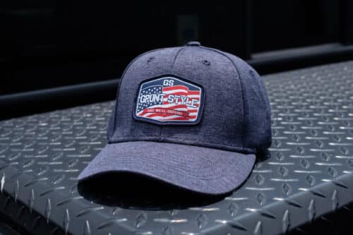 Grunt Style Old Glory Patch Stretch Fit Hat, Navy Heather (GS5551)