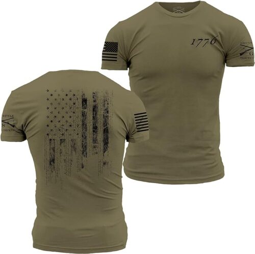 Grunt Style,1776 Flag T-Shirt, OD Green (GS5200)