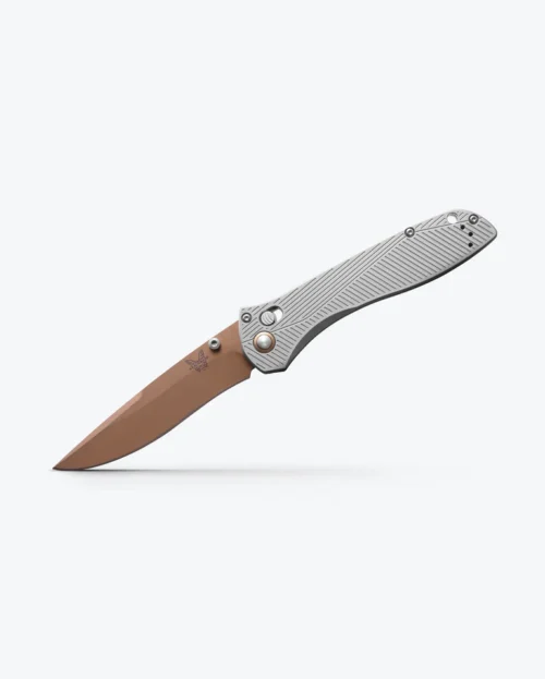 Benchmade, Seven Ten, Recurve Drop Point, Plain Edge Flat Dark Earth, Gray Aluminum Handle (710FE-24)