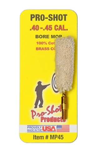 Pro-Shot, MP45 Bore Mop .40 - .45 Cal Pistol, #8-32" Thread, 100% Cotton (8949)