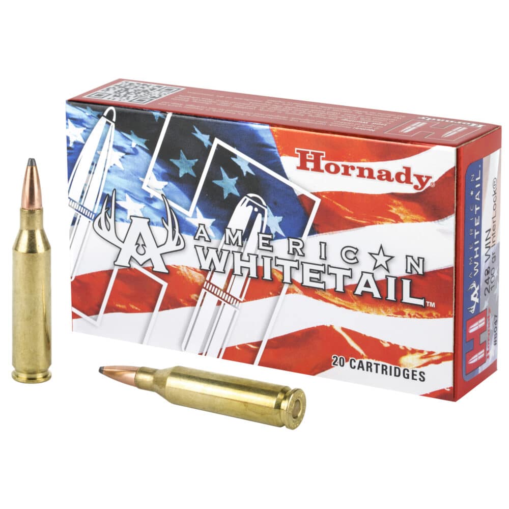 Hornady, American Whitetail, 243Win, 100 Grain, Interlock Boat Tail Soft Point, 20 Rd (8047)