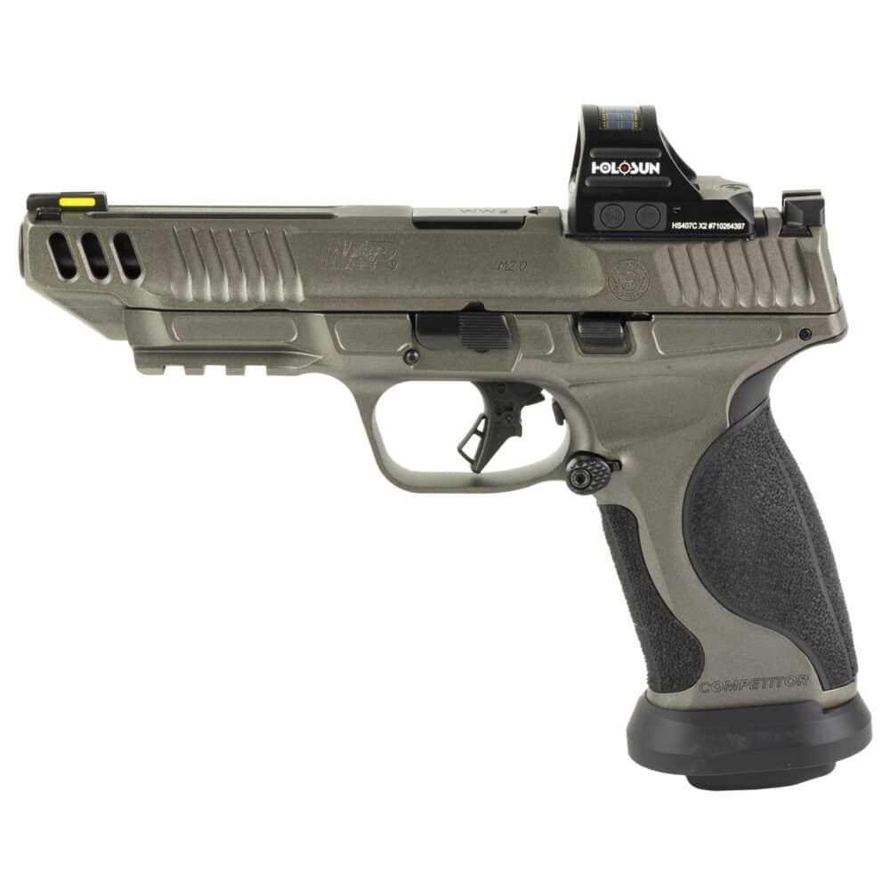 Smith & Wesson, S&W, M&P9 Competitor Full Size Metal Frame, 9mm Pistol, w/ Holosun 407C, Tungsten Gray (13954)