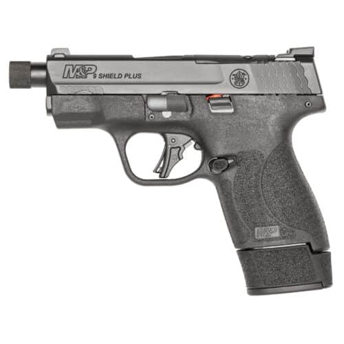 Smith & Wesson, M&P9 Shield Plus, Micro-Compact 9MM Pistol, 3.7", Threaded 1/2X28, No Manual Safety, Black (14095)