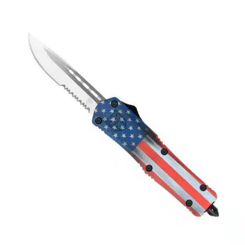 Cobratec Knives, Medium FS-3, Out-the-Front, American Flag (MCUSAFS-3DS)