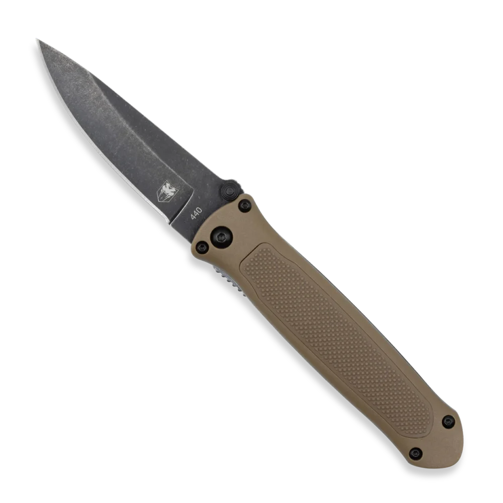 Cobratec Knives, Quick Strike Hidden Release, Brown (BRNHRQS)