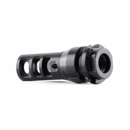 Dead Air Armament, Key Mount, Muzzle Brake, 45 Caliber, .578X28, Nitride Finish, Black (DA160)