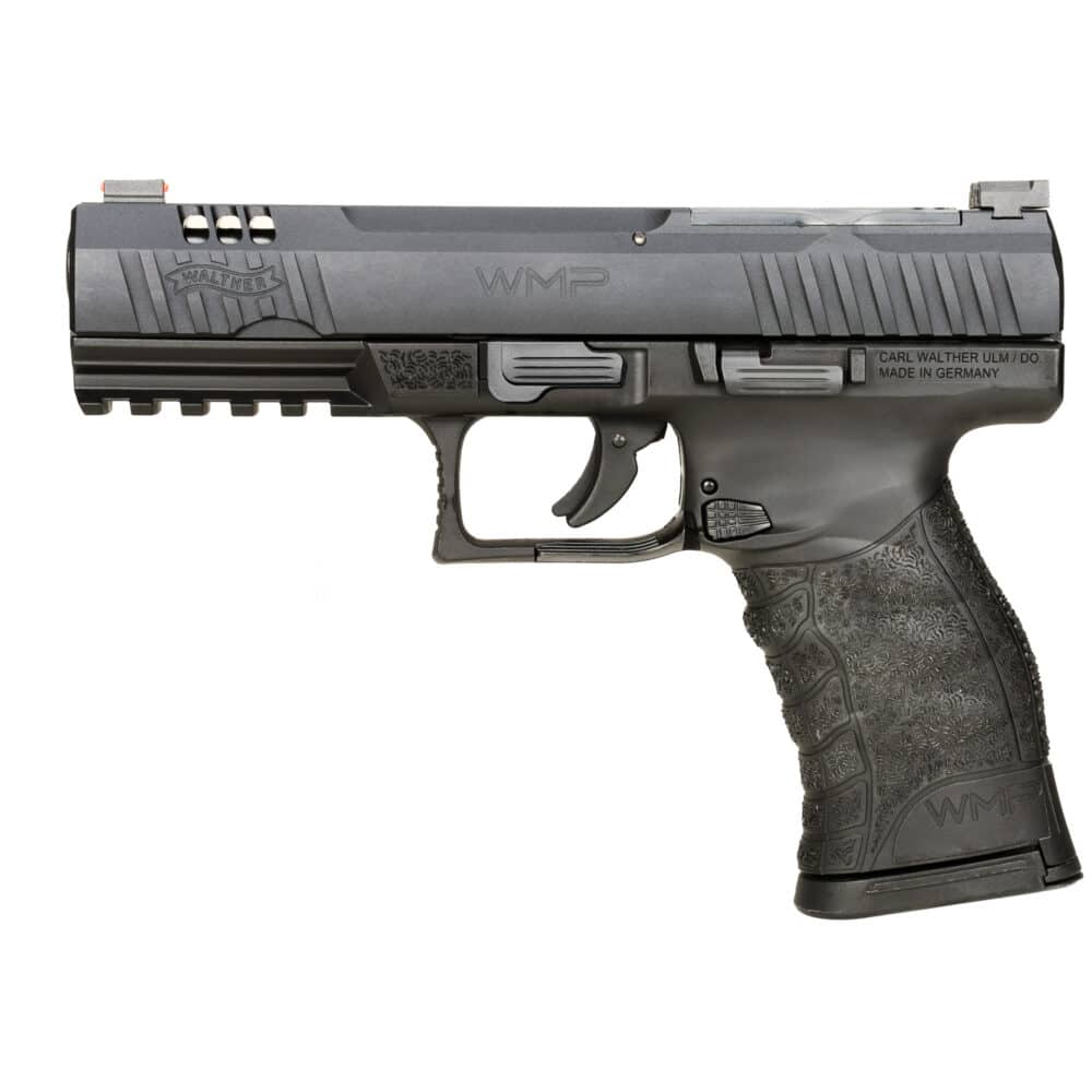 Walther, WMP, Semi-Auto Double Action, Polymer Frame Pistol, 22 Winchester Magnum, 4.5" Barrel, Black (5220300)