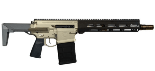 NEW! Q, Boombox, 8.6 Blackout, 12in SBR, Semi-Auto, 1:3, 20+1, M18x1.5, Gray/Tan (BOOMBOX-86-12IN-SBR)