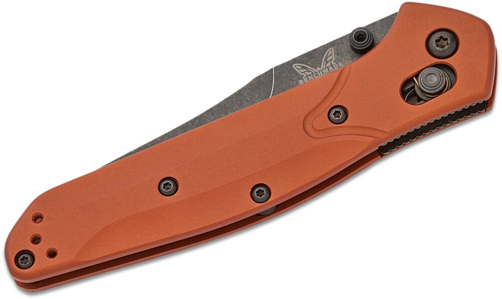 Benchmade, Osborne Folding Knife, 3.4" Reverse Tanto, CPM-MagnaCut Black DLC Battlewashed Plain Blade, Burnt Copper (940BK-03) - Image 3