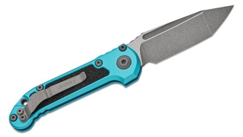 Microtech, LUDT Gen III AUTO Folding Knife, Apocalyptic Tanto, Turquoise w/ 3M Traction Tape Inserts (1136-10APTQ)