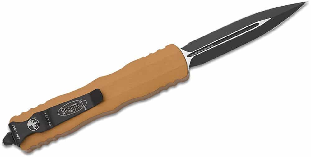 Microtech, Dirac, Double Edge Dagger Blade, Black Tan (225-1TA) - Image 3