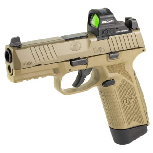 FN America, 545 MRD, W/Holosun 407C Red Dot Sight, Polymer Frame Pistol, Mid-Size, 45 ACP, 15+1, Flat Dark Earth (66-101918)