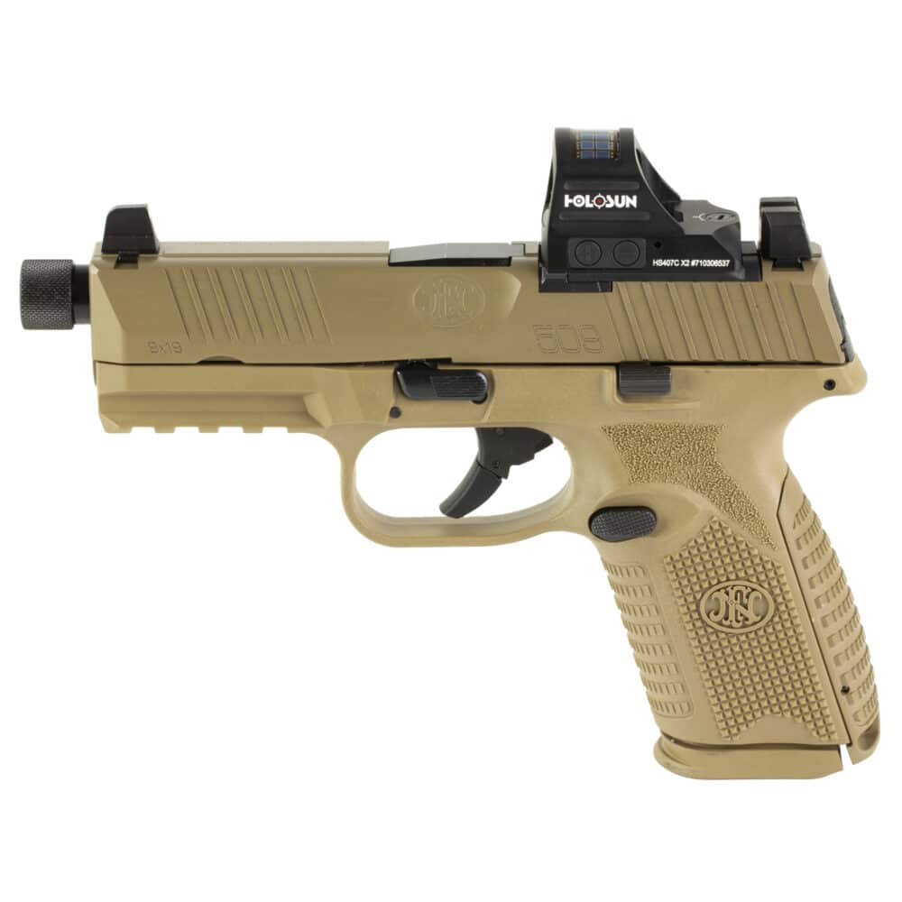 FN America, FN509M Tactical, Striker Fired, Semi-Auto, Polymer Frame Pistol, Mid-Size, 9MM, Flat Dark Earth (66-101938)