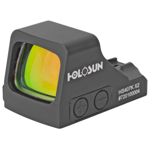 Holosun Technologies, 407K-X2, Red Dot, 6 MOA Dot, Black Color, Side Battery Warning (HS407K X2)