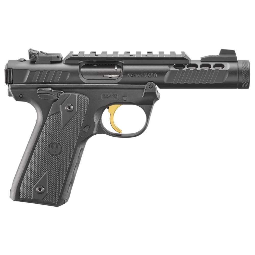 Ruger, Mark IV, 22/45 Lite, Single Action, Polymer Frame Pistol, 22LR, 4.4" Threaded Barrel, Black (43956) - Image 3