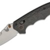 Benchmade, Mini Bedlam, AXIS Folding Knife, 3.45", S90V Satin Scimitar Blade, Marbled Carbon Fiber Handles (865-02)