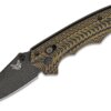 Benchmade, Mini Bedlam, Scimitar Plain Blade, AXIS Folding Knife, Black/Coyote (865BK-01)