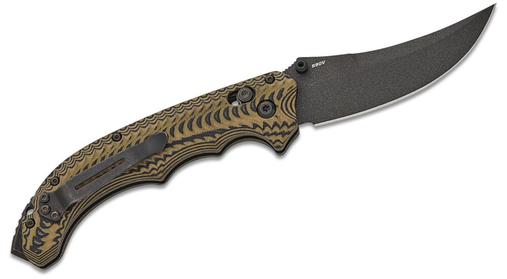 Benchmade, Mini Bedlam, Scimitar Plain Blade, AXIS Folding Knife, Black/Coyote (865BK-01) - Image 2