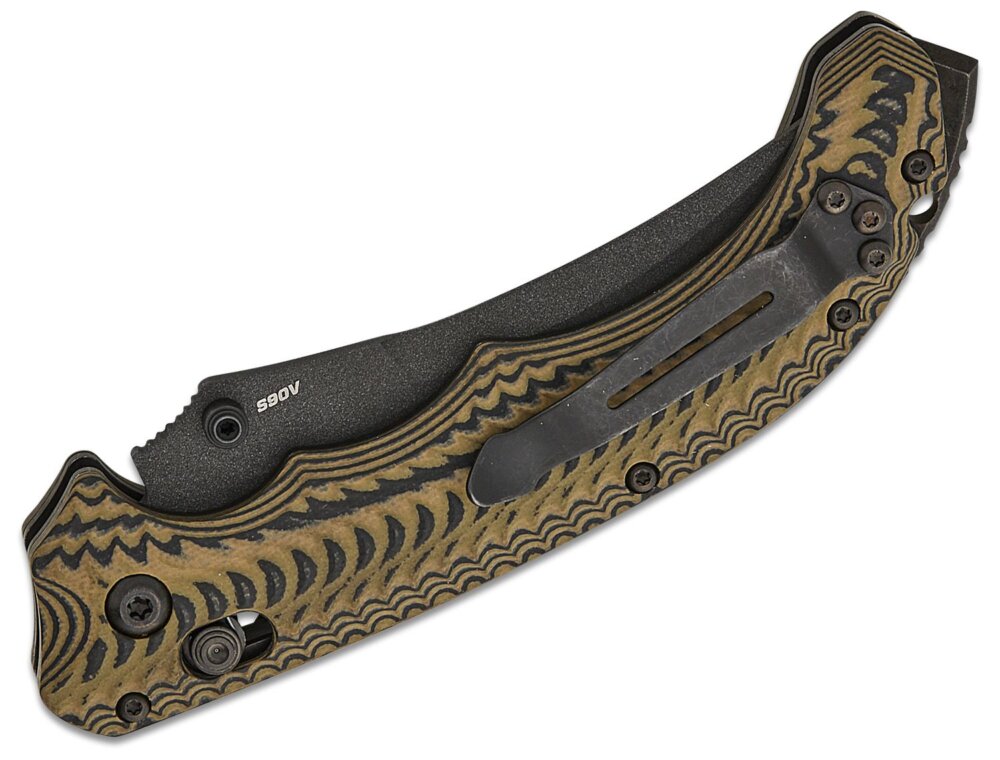 Benchmade, Mini Bedlam, Scimitar Plain Blade, AXIS Folding Knife, Black/Coyote (865BK-01) - Image 4