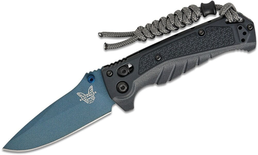 Benchmade, Water Mini Adira, Blue Drop Point. 3.21", Tempest Gray (18065BT-01)